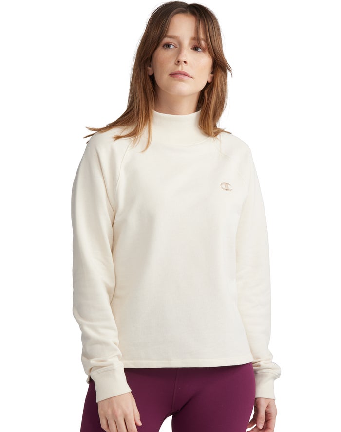 Champion Sweatshirt Dames - Room - Powerblend Fleece Mock Neck Embroidered Logo ( 140925-JYR )